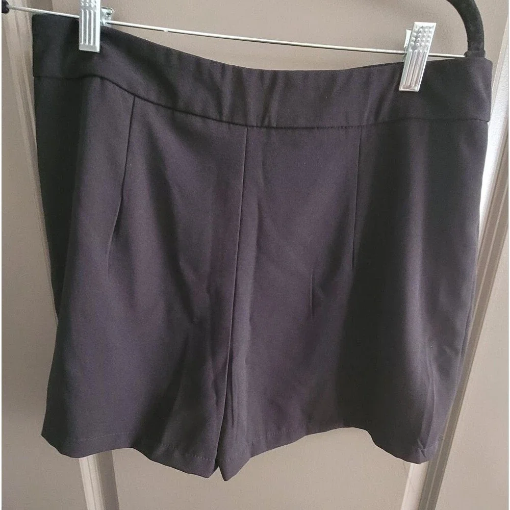 Fashion Nova Spoil Me Asymmetrical Detail High Waist Side Zipper Skort Black XL